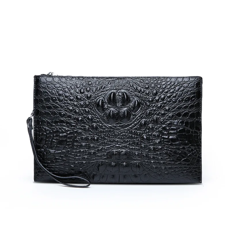 

2019 New Style Korean-style MEN'S Handbag Fashion Crocodile Pattern Indentation Clutch Youth Soft Leather Zipper Long Wallet