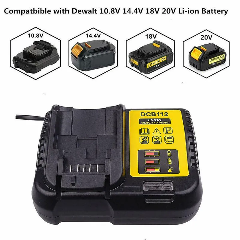 Быстрая мульти-батарея Сменное зарядное устройство для Dewalt 10,8-18 V XR Li-Ion DCB112 быстрое зарядное устройство DCB112 литиевая батарея зарядное устройство