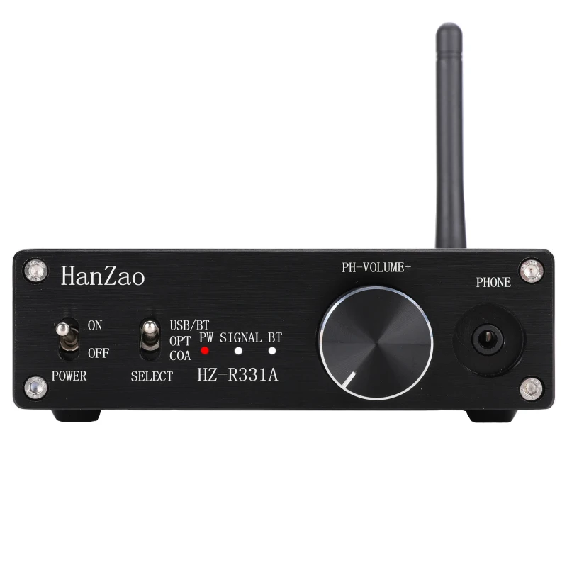 HanZao Bluetooth 5,0 ATPX HD DAC оптический коаксиальный компьютер USB 24 бит 192 кГц коаксиальный SPDIF выход аудио выход наушники HiFi - Цвет: black