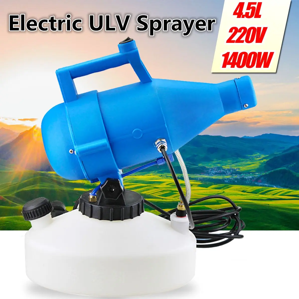 

220V 1400W Electric ULV Fogger Sprayer Cold Fogging 4.5L Ultra Low Volume Nebulizer Sterilizer For Disinfection Atomizer