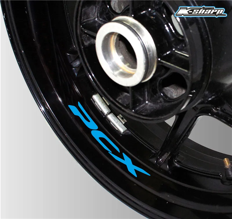 Мотоцикл стиль колеса шины аксессуары Светоотражающие полосатые наклейки креативные обода Декоративные наклейки для Honda PCX MOTO наклейки - Цвет: K-LQT-PCX-01