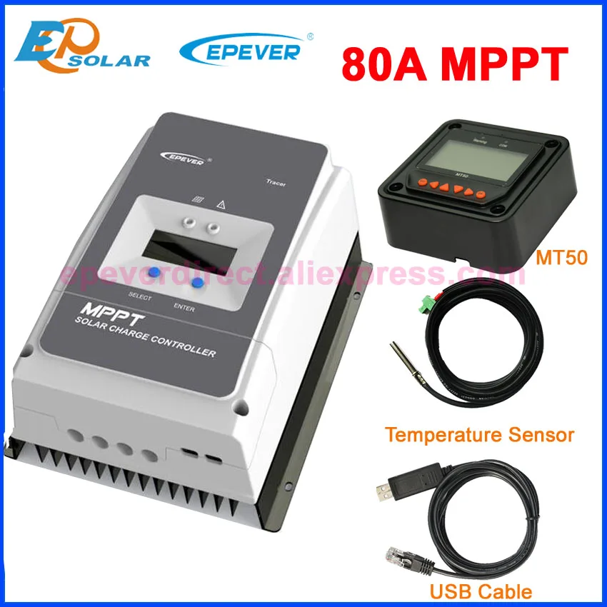 Epever tracer8415an tracer8420an 80a mpptソーラー充電コントローラーセルバッテリー充電器電圧80a