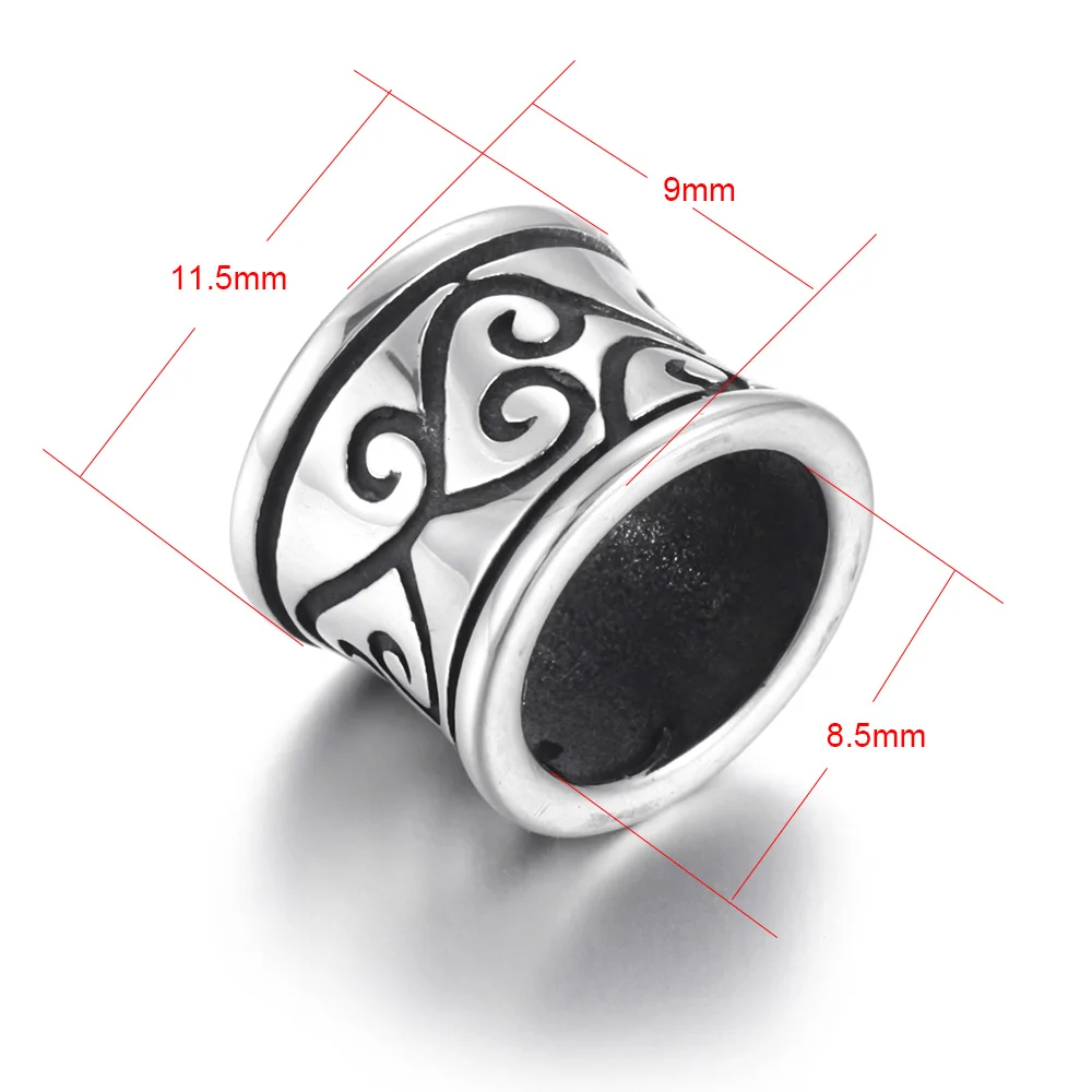 Hole 8.5mm Бусины Из Нержавеющей Стали точечный цилиндр с большим отверстием бусина ползунки подходят 8 мм кожаный шнур браслет разделитель для изготовления ювелирных изделий "сделай сам" поставки - Цвет: Hole 8.5mm