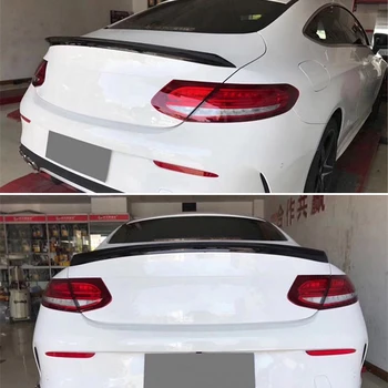 

Use For Benz C Class Coupe W205 Spoiler 2015-2019 Year V Style Glossy Real Carbon Fiber Rear Wing Sport Accessories Body Kit