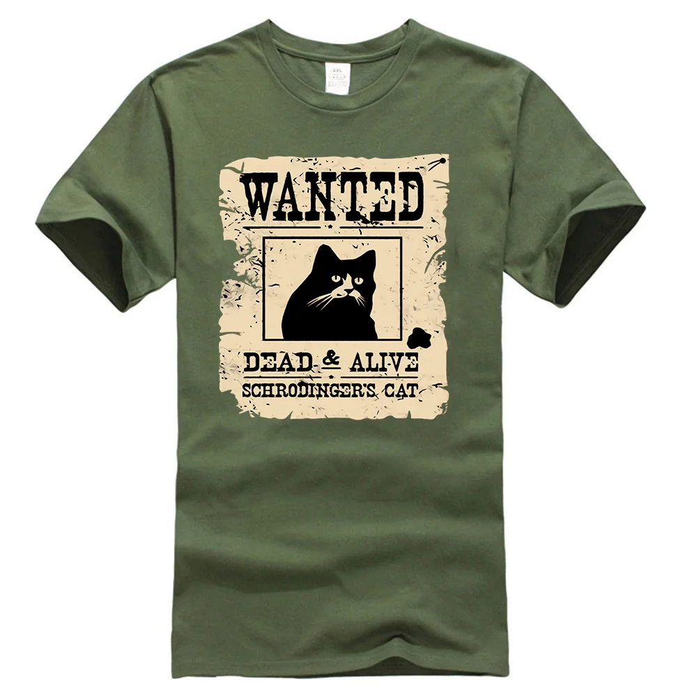 Шрёдингера футболка с рисунком кота и Schrodinger'S наука, физика Geek футболка, рубашка Harajuku футболка - Цвет: Армейский зеленый