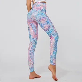 Fitness Yoga Leggings Sexy Outdoor Sport Leggings Female Ankle-length Pants Print High Waist Hip Push Up Running Women 6