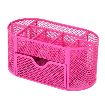 

9 Storage Multi-functional Desk Organizer Mesh Metal Pen Holder Stationery Container Box Office School Supplies