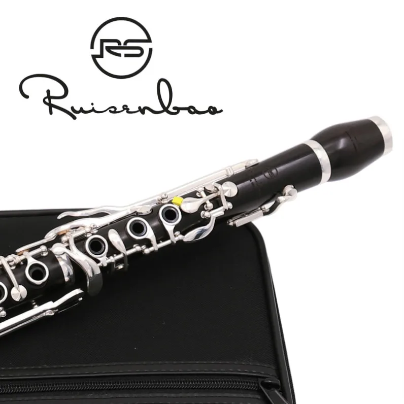 New Bb tone 19 keys Ebony wood clarinet German system design silver plating keys with case