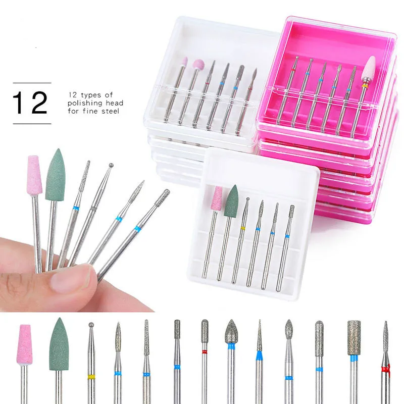 

6pcs/box Stainless Steel Nail Art Drill Kit Nail Drill Accessories Manicure Tool Nail Drill Heads for Nails Drill Machine