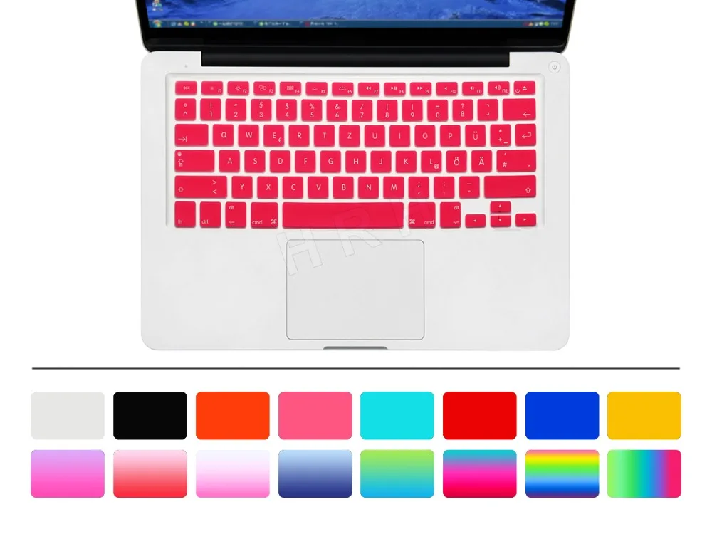 Чехол для клавиатуры из немецкого силикона HRH Защитная пленка Macbook Air 13 15 17Pro с Retina