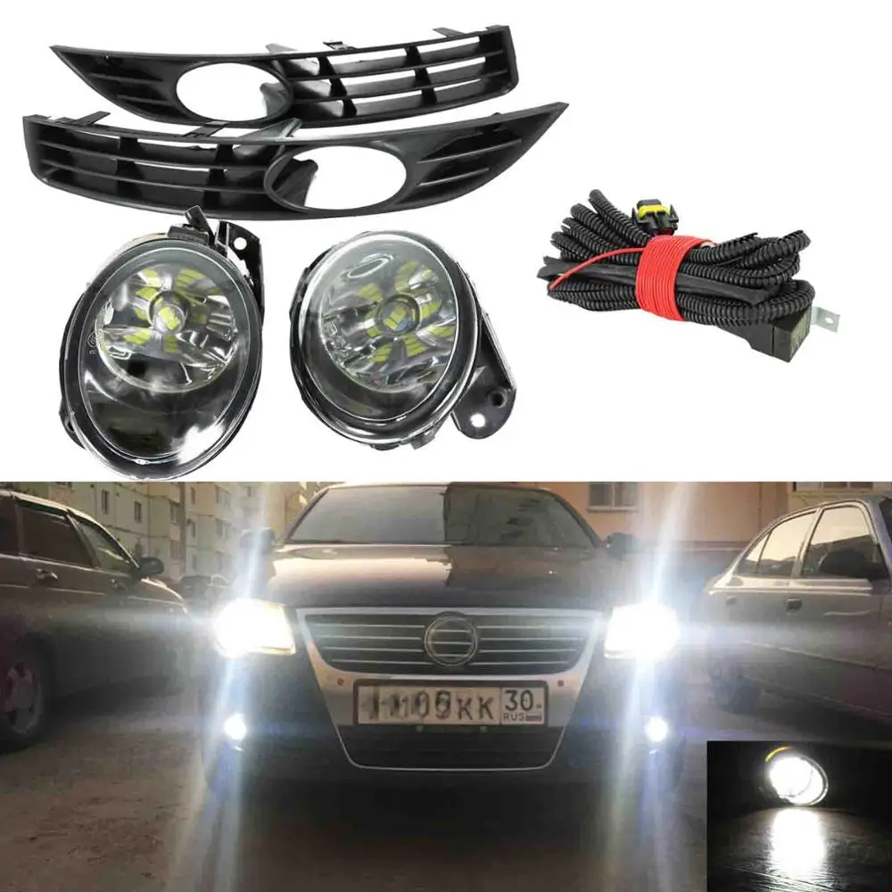 LED Light For VW Passat B6 3C 2006 2007 2008 2009 2010 2011 Car Fog Lamp Grille Cover Wire Harness Assembly | Автомобили и