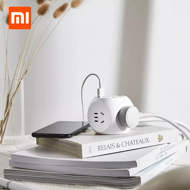 

Xiaomi Aigo Cube Socket With Power Adapter USB 5V 2.4A / Type-C 5V 3A Fast Charge 3 National Standard Ports Suitable For Office