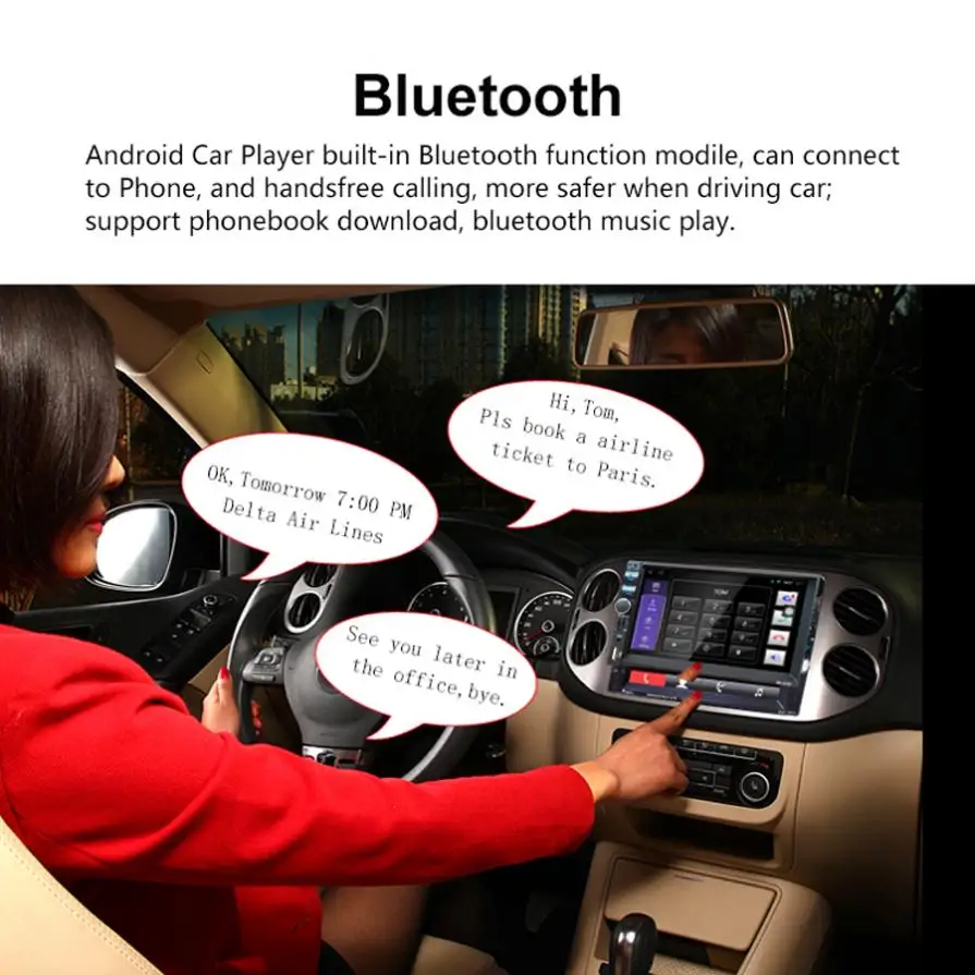 Android 5,1 2Din Bluetooth автомобильный Радио стерео плеер цифровой сенсорный экран 1024x600 gps навигация+ ночное видение камера заднего вида