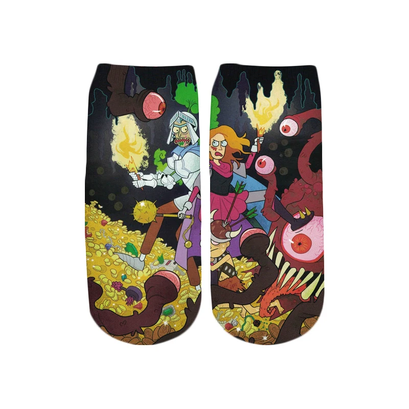 PLstar Cosmos/Новинка года; милые короткие носки с 3D принтом с рисунком Рика и Морти для мужчин и женщин; корейские носки в стиле Харадзюку; WZ-4258 - Цвет: color as the picture