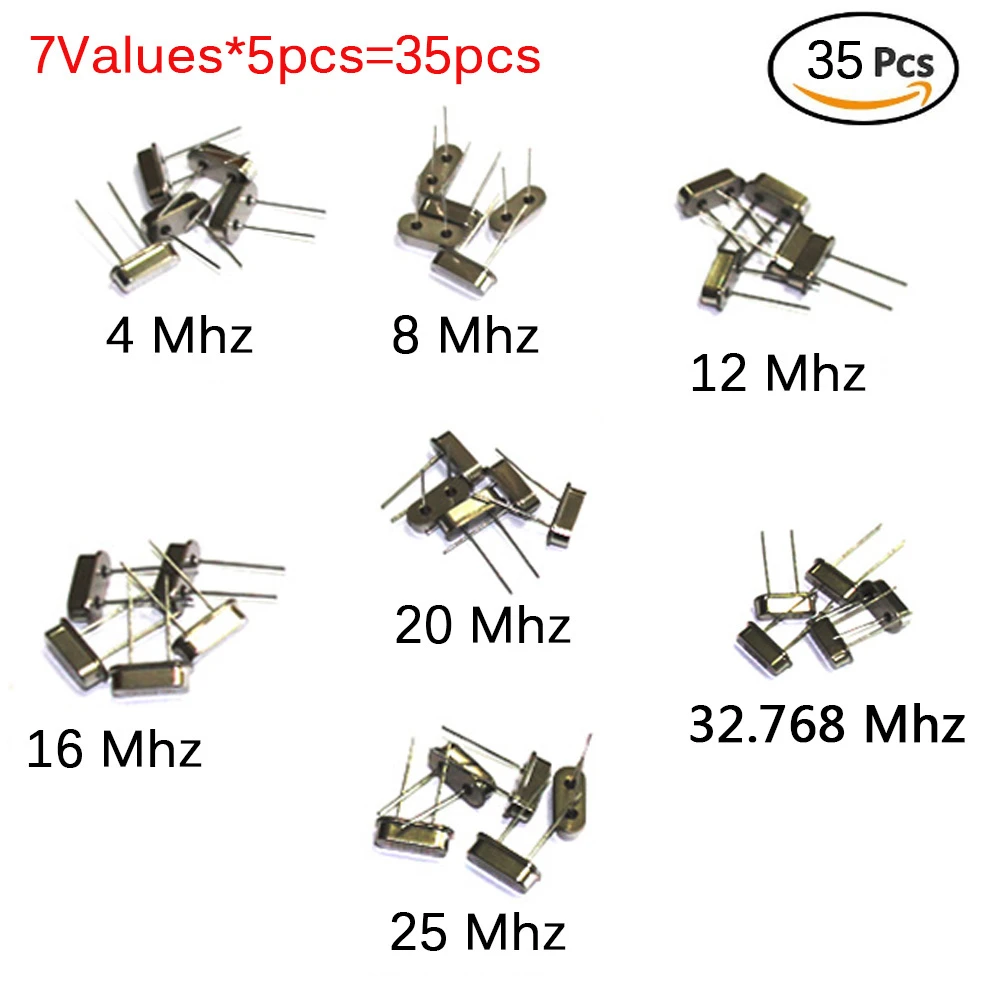 35pcs/lot Crystal Oscillator Electronic Kit, Hc49s 7 Kind Dip Quartz