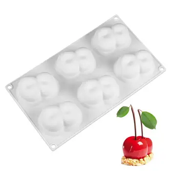 

3D 6 Holes Cherry Shape Silicone Molds for Baking Sponge Chiffon Mousse Dessert Cake Molds Food Grade Baking Mold Bakeware