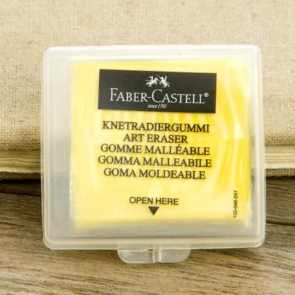 Faber-Castell 127220 резиновый мягкий ластик протирать пластичность разминаемая резина для художественного дизайна эскиз Пластилин канцелярские принадлежности - Цвет: Yellow-With-Box