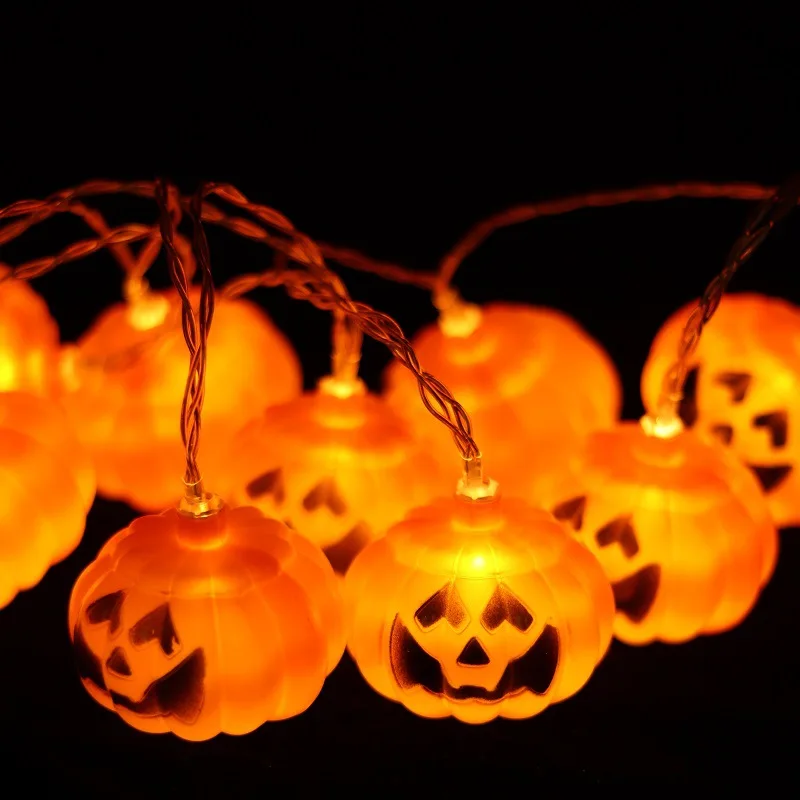 Halloween Pumpkin LED String Lights 1.5m 3m 6m Garden Home Party Outdoor Decoration Lantern Light Battery USB Fairy Garlands