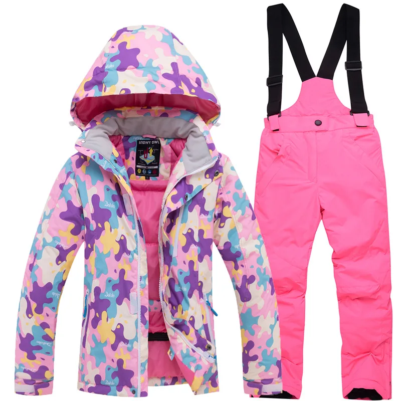 SJ-Maurie/13 цветов, детский лыжный костюм зимняя детская ветрозащитная Водонепроницаемая теплая яркая Лыжная куртка и штаны для мальчиков и девочек - Цвет: 10