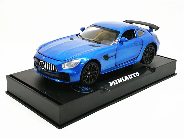 Модель спортивного автомобиля из 1/32 сплава Mercedes-Benz AMG GTR, вытяжной звук и светильник, литье под давлением, игрушечный автомобиль, подарок ребенку на день рождения