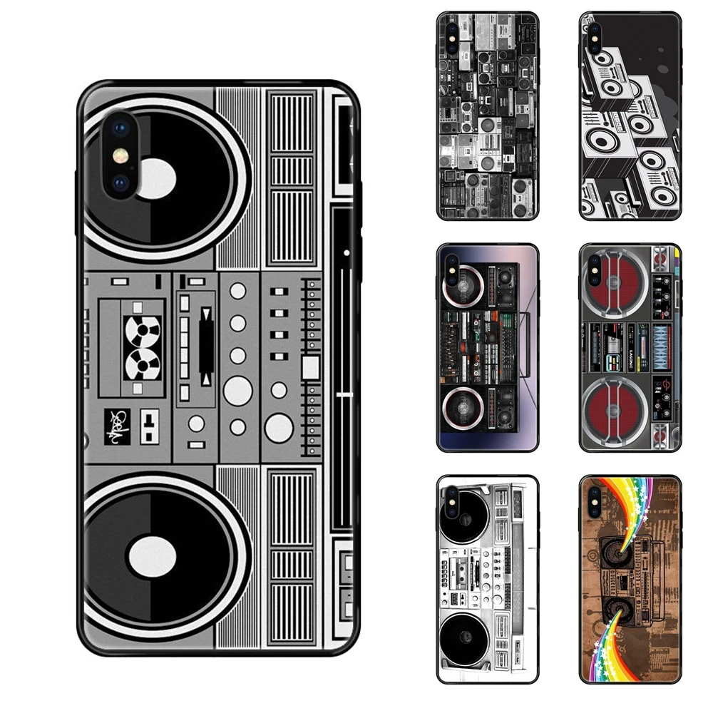 Diy красочная печать черный мягкий ТПУ Для Xiaomi Mi Note A1 A2 A3 5 5s 6 8 9 10 SE Lite Pro Ultra Retro Boombox
