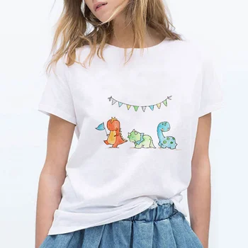 

Women's T-shirts Dinosaur Print Oversize T-shirt Top Oversized Tee Cost-effective Female Casual Hipster Girls Can Do Anything