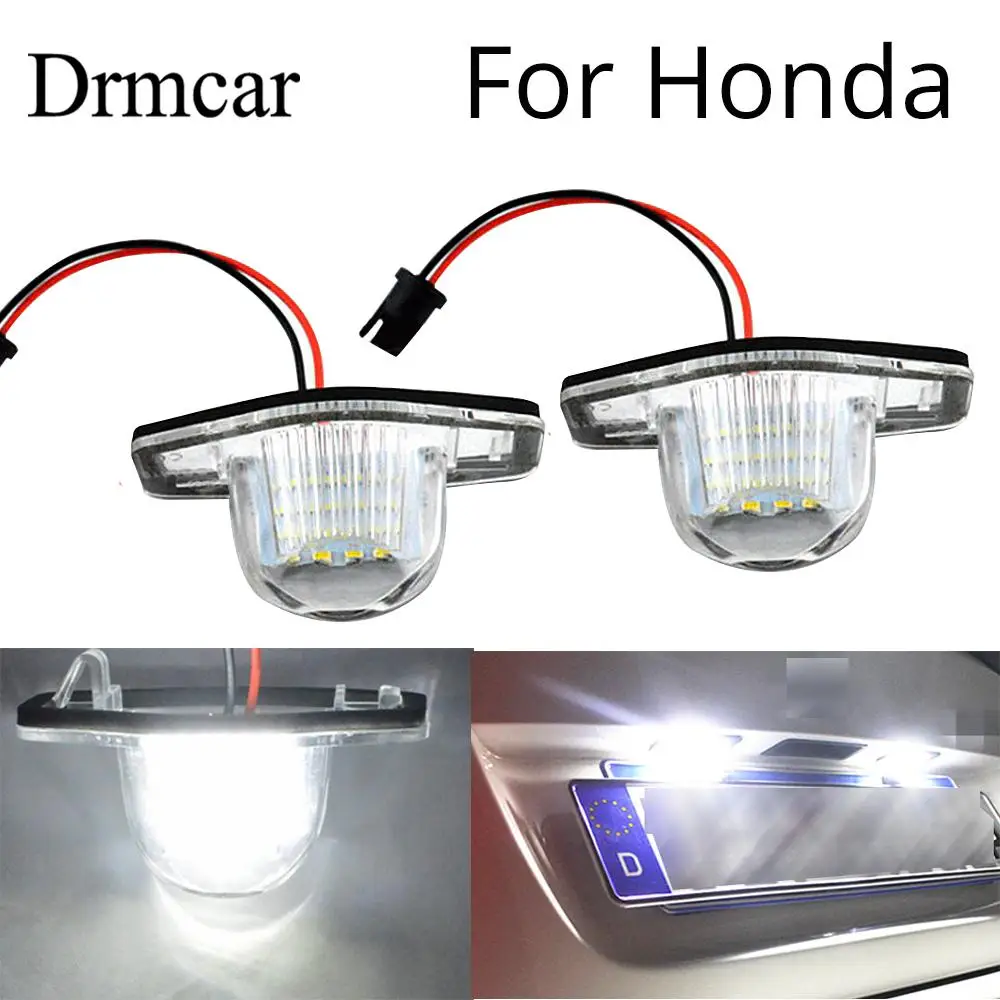 2 шт. Автомобильный светодиодный номерной знак для Honda огни, прямой крой для Acura TL TSX RDX CIVIC DC 12V 6500K белый длинный водозащитный светильник