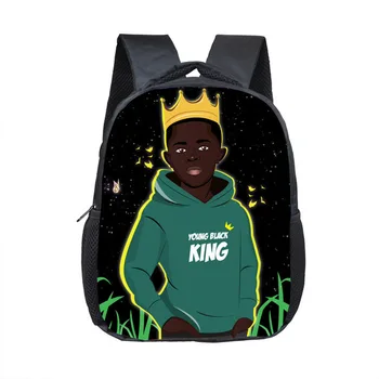 

Students Bookbag Book Bag Cute Custom pattern Black Boy Print Backpack Afro Brown Kids Kindergarten School Bags for Boys