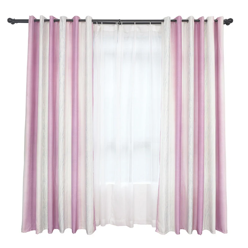 Современный Стиль цветные полоски высокой оттенок шторы в простом стиле для Гостиная шторы для спальни, кухни окна на заказ украшение дома - Цвет: Розовый