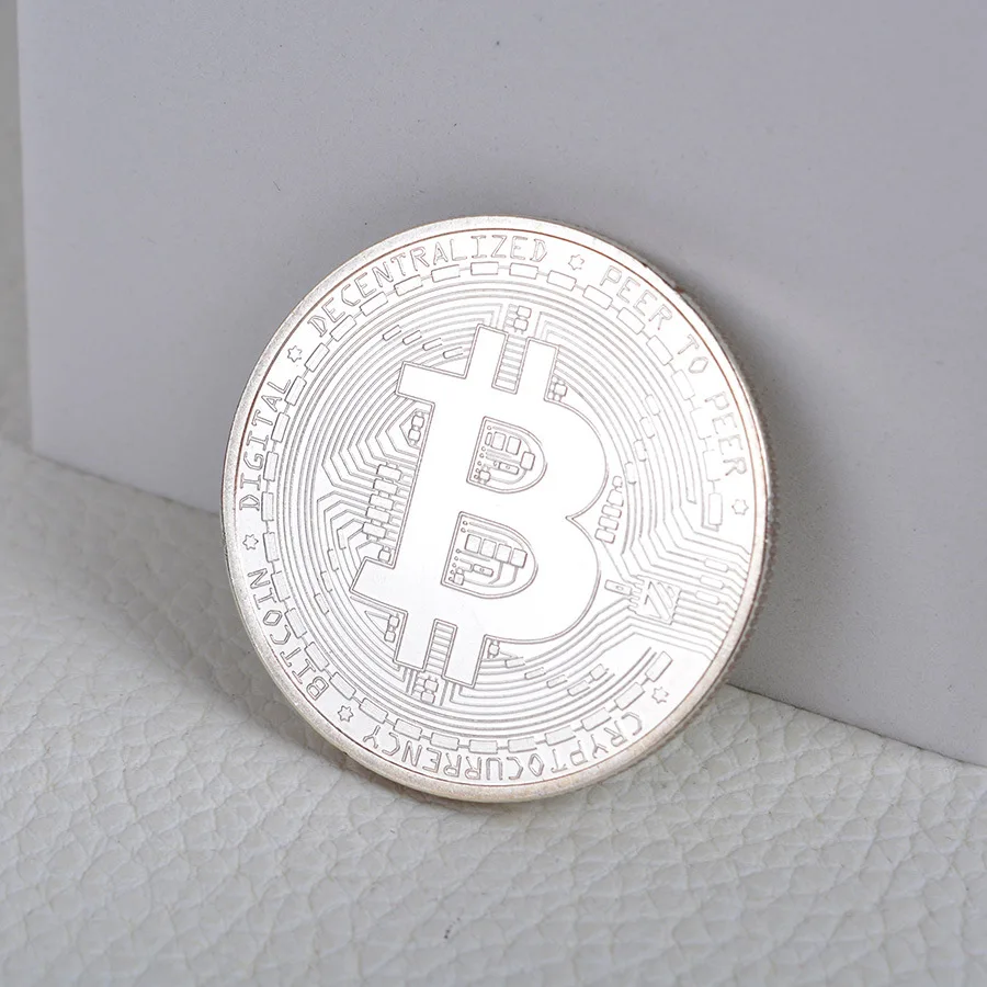 BITCoin Art Collection Gold Plated Physical Bitcoins Bitcoin BTC with Case Gift Physical Metal Antique Imitation Silver Coins
