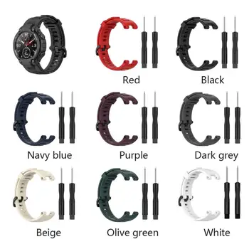 

Silicone Watchband Strap For Huami Amazfit T-Rex For Smart Watch Band Bracelet Sports Replacement Wristband Silicone Straps 20mm