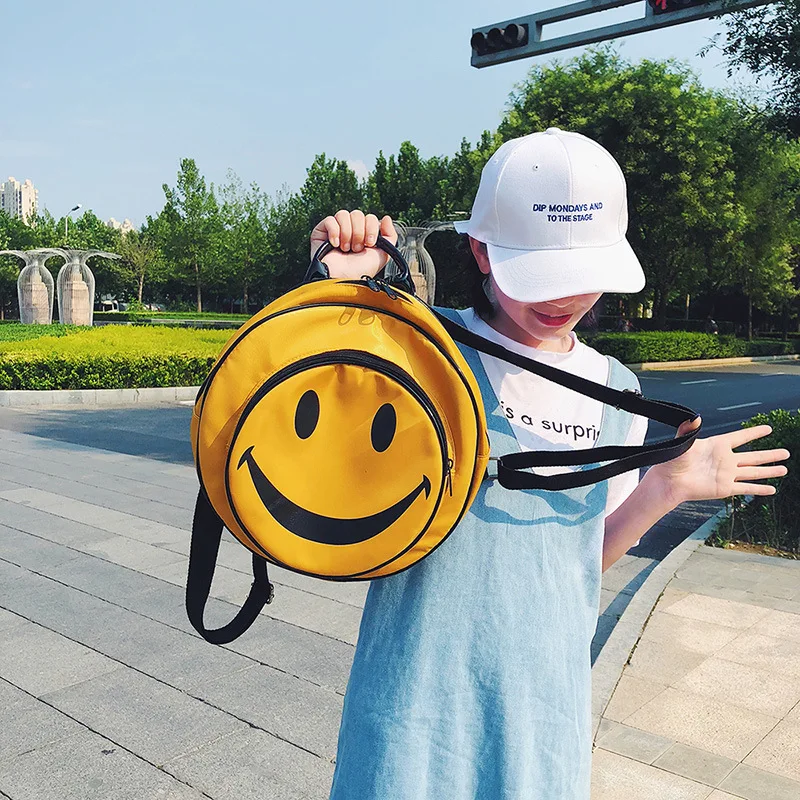 

Backpack Women's 2019 New Style Korean-style Fashion College Style Smiley Circle Backpack Versatile Hipster Campus School Bag