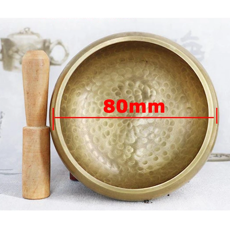 diameter about 80 mm Nepal Bowl Singing Bowl Manual Tapping Metal Craft Buddha Bowl Religious Earthenware Basin Tibetan Meditation Singing Bowl - Цвет: diameter about 80 mm