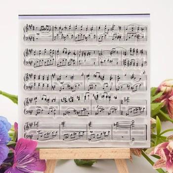

Clear Silicone Rubber Seal Stamp For DIY Album Scrapbooking Photo Card Decor - T1278 Music Score