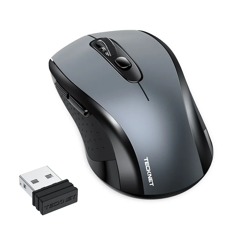 Black TeckNet 2,0 USB Беспроводная мышь компьютер с 2,4G беспроводной приемник мыши 2000 dpi 10M супер мышь для компьютера беспроводной ПК ноутбук - Цвет: Black
