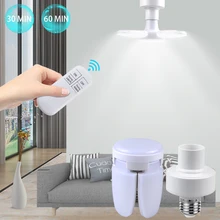 Bombillas Led E27 para el hogar con enchufe inteligente remoto, lámpara LED de 220V, ángulo de hoja de ventilador plegable ajustable para iluminación de sala de estar