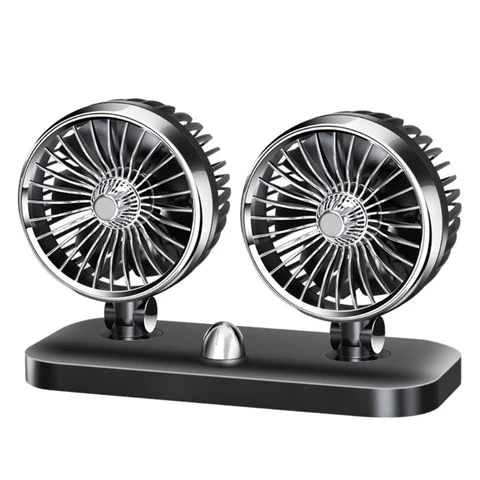 Dual Head Auto Fan 2 Speed Powerful Dashboard Cooling Air Circulator Suitable for Vehicles