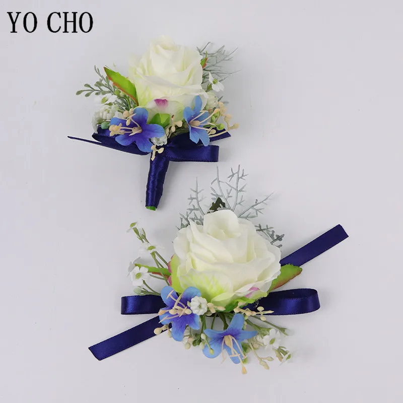 4pcs Artificial Peony Wrist Corsages for Wedding, Bridesmaid Band