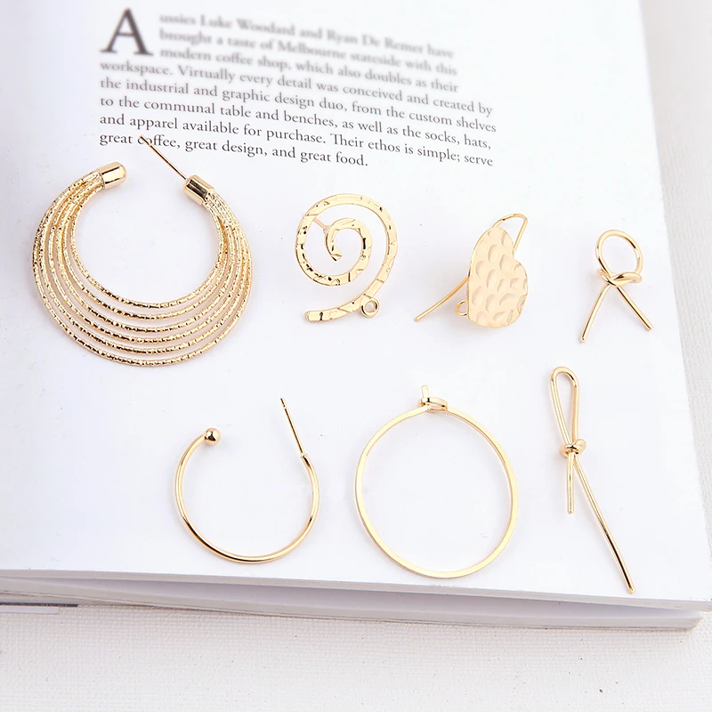 10pcs Korean Style Sweet Pendants Copper Plating Earrings Love Vortex C Round stud For Women vintage Diy Jewelry Making | Украшения и