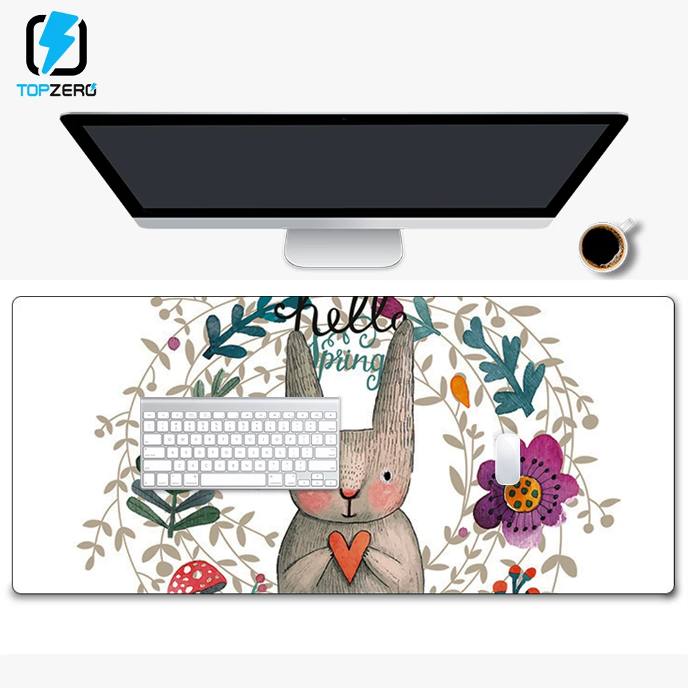 Simple Style 80*30cm Gaming Mouse Pad Large Rabbit Logo Computer Mousepad XXL Rubber Office Desk Ma