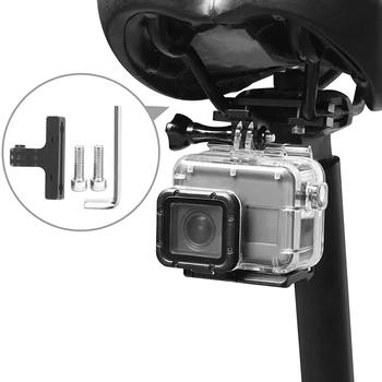 

Aluminum Alloy Bicycle Saddle Rail Mounting Base Photographic Sports Camera Bracket Bicycle Back Seat Video Bracket for GoPro He