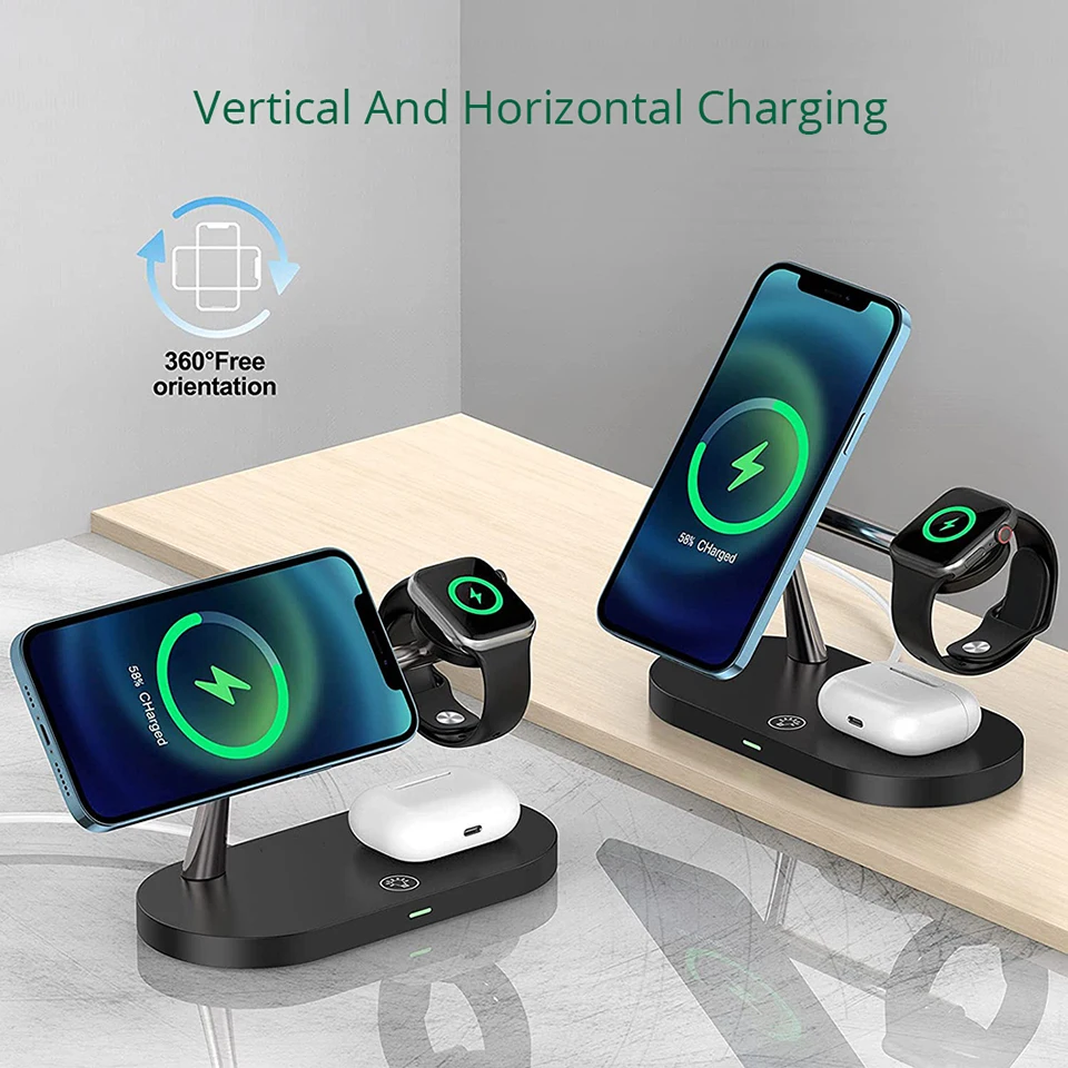 Bonola 3 in 1 Magnetic Wireless Charger for iPhone 12 Pro Max/13 Chargers for Apple Watch 6 SE Airpods Pro 2 3 Charger Holder magsafe wireless charger