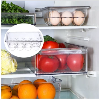 

6 Grids Acrylic Egg Container Case Refrigerator Fresh Storage Boxes Split Room Stable Lid Egg Organizer Picnic Kitchen Tools