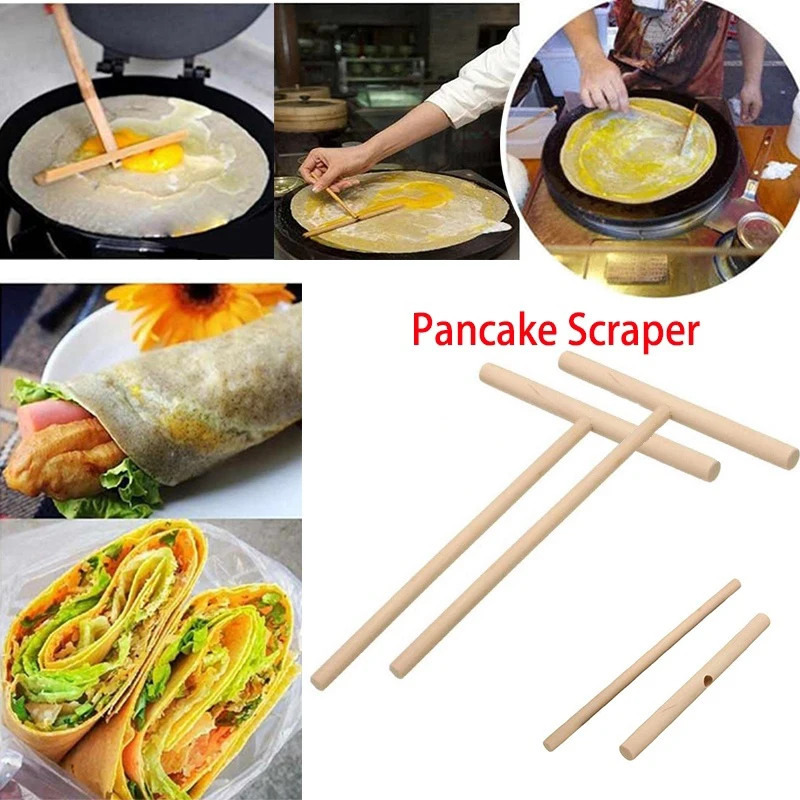 Chinese Food Pancake Scraper T-type Wooden Egg Tools Rolling Pin Baking Cooking Kitchen Gadgets | Дом и сад
