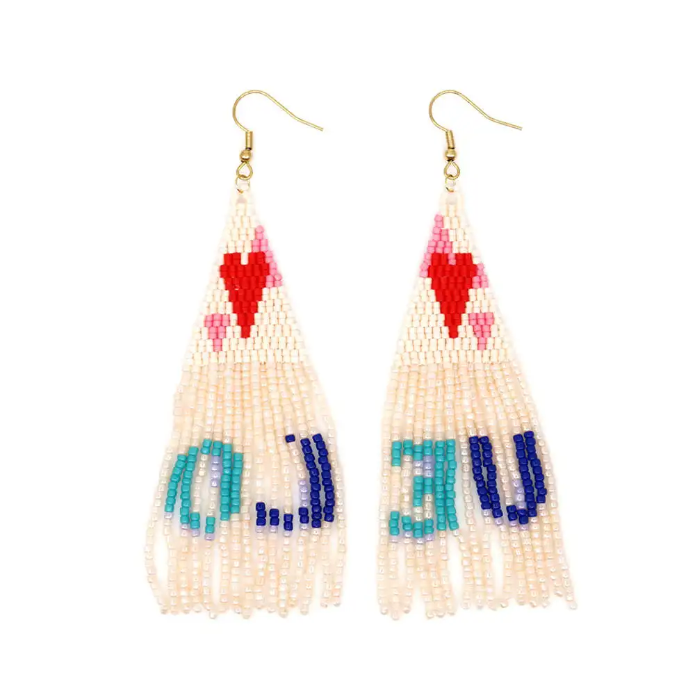 Go2boho MIYUKI, серьги с бахромой для женщин, любовные буквы,, Boho Pendientes Mujer, ручная работа, ткацкий бисер, модное ювелирное изделие