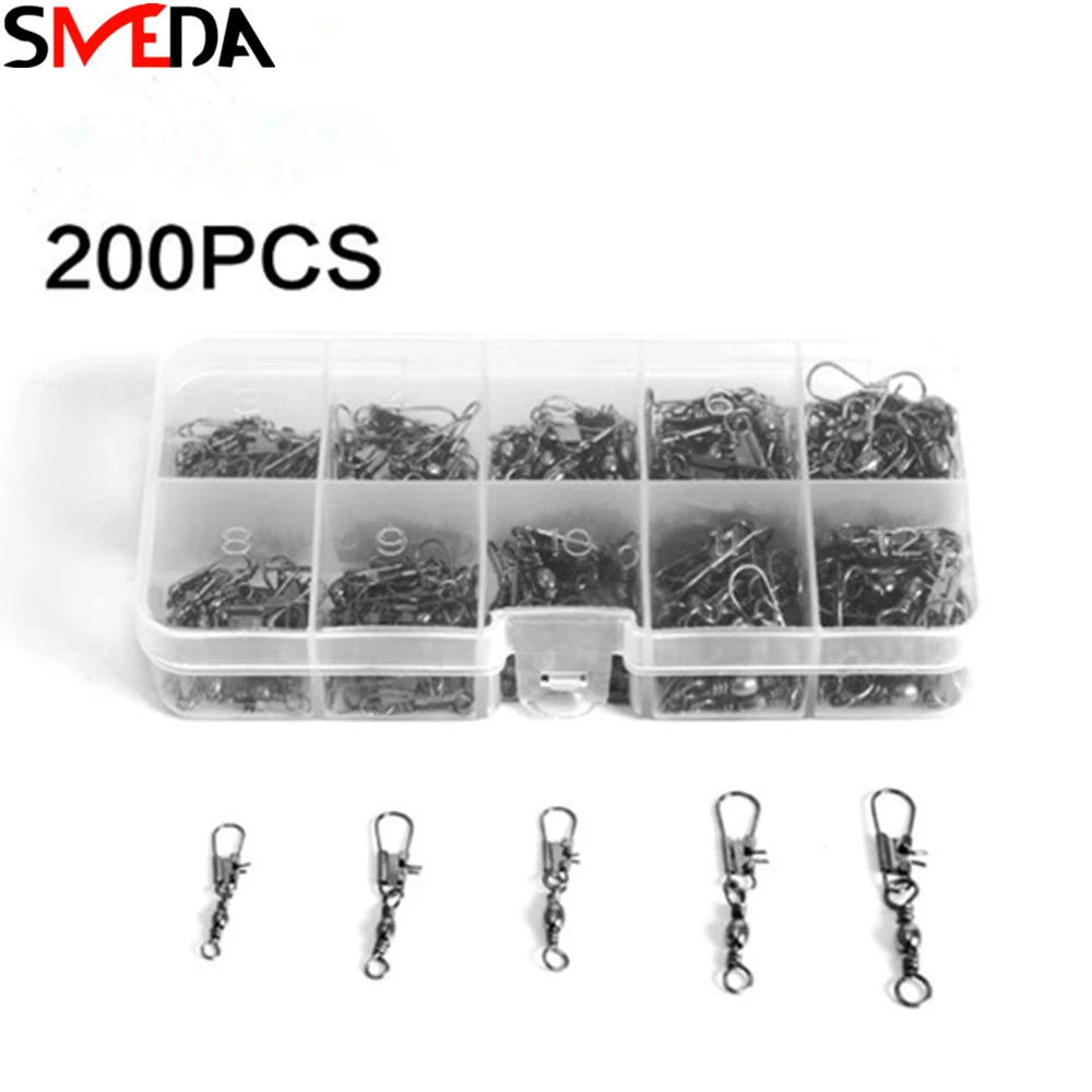 

B Style Fishing Connector Bearing Swivel Solid Ring Fishing Connector Barrel Rolling Swivel Lure Goods For Fishing Sea