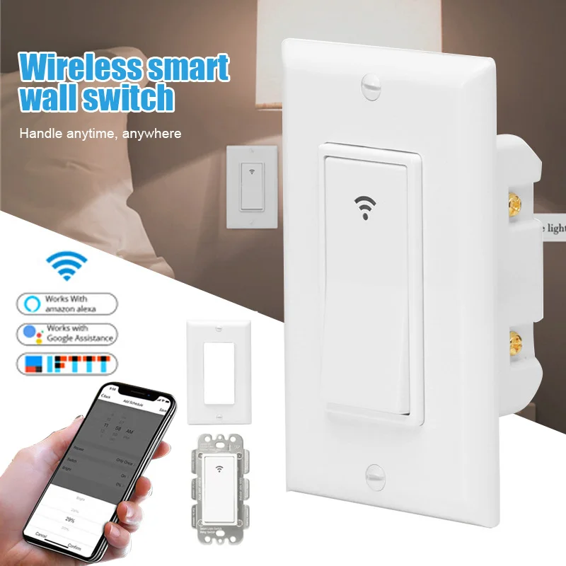 Smart Switch WiFi Mobile Phone Remote Control In-Wall Installation for Home Light DJA99