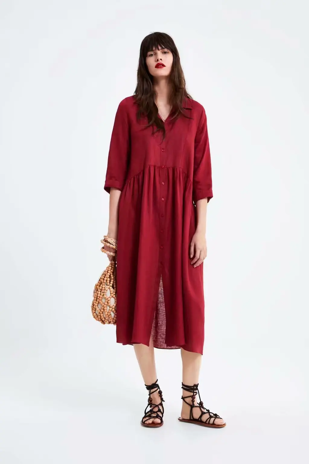 

New Style Literature And Art Retro Embroidered Cotton Linen Dress Women's Loose-Fit Slimming Jacquard Crew Neck Joint A- line Lo