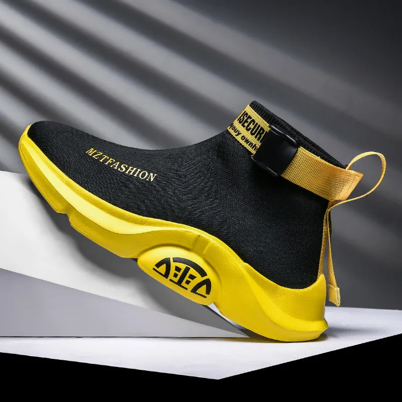 

VSIOVRY 2019 High-Top Men Shoes Breathable Fashion Socks Sneakers Male Light Dad Shoes Autumn Men Soft Damping Walking Sneakers