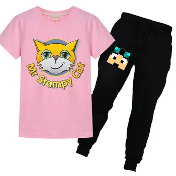 

kids clothes Summer Cool Baby Kids Boys Clothes Set Outfits Sky Blue Glass Letters Printing Short sleeve T-shirt Top Yellow Pant